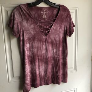 American Soft & Sexy Magenta Tie Dye Tee